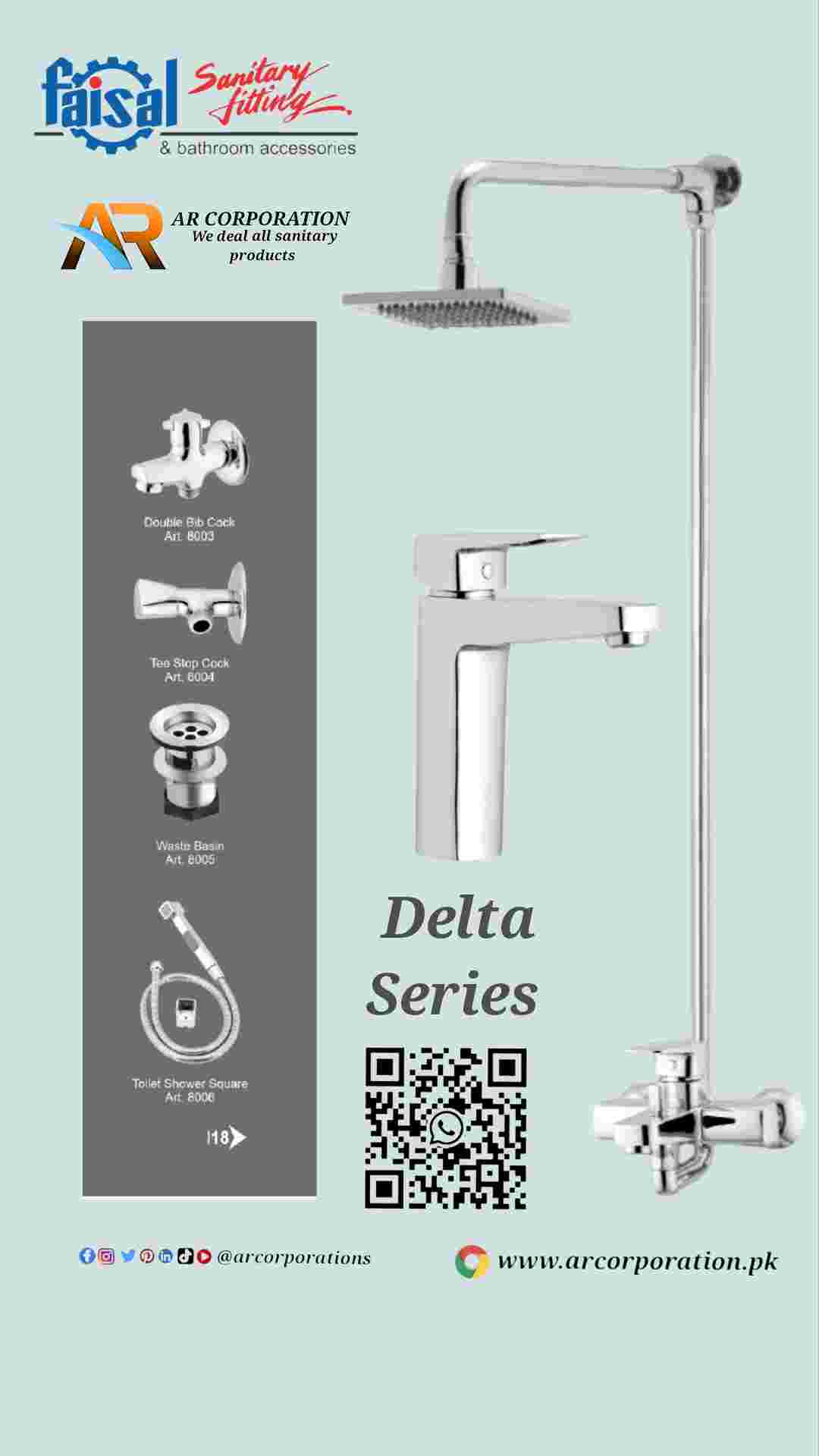 faisal-sanitary-delta-lever-shower-set-8007