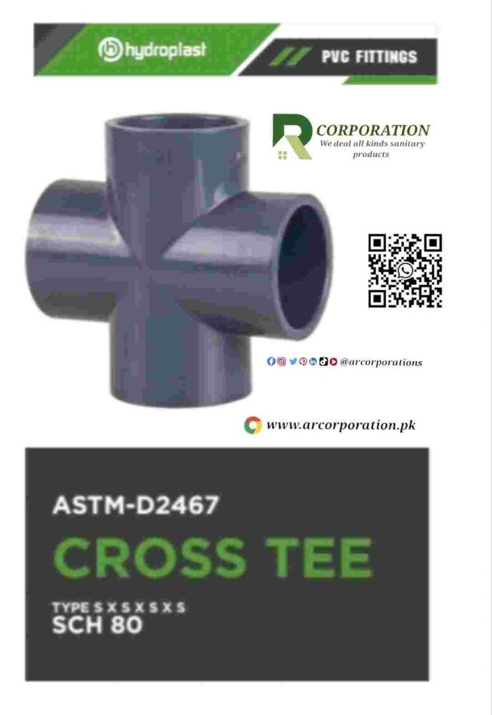 hydroplast-sch-80-upvc-cross-tee-6"-3"-4"-2"